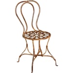 Chaise en fer forgé 91x50x45 cm Chaises à assise ronde Chaises en fer antique Chaises de jardin et terrasse vintage Extérieur - crème antique