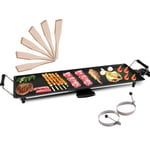 CASART Electric Teppanyaki Grill Table, 1800W/2000W Non-Stick Griddle with Wooden Shovel, Outdoor Indoor BBQ Barbecue Hot Plate for Kitchen Dinner Party Camping Festival Cooking (X Large)