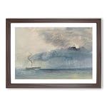 Big Box Art A Paddle Steamer by Joseph Mallord William Turner Framed Wall Art Picture Print Ready to Hang, Walnut A2 (62 x 45 cm)