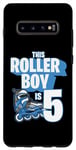 Coque pour Galaxy S10+ Rollerblading Patin à roulettes pour enfant 5 ans Bleu