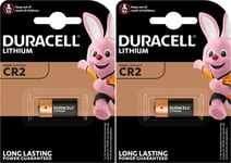 2 x DURACELL CR2 3V High Power Lithium Batteries DLCR2 ELCR2 KCR2 Long Expiry