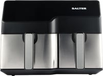 Salter EK5729 Dual Sector Air Fryer – Family Size 9L Total Capacity, 5.5L Drawer