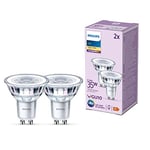 PHILIPS LED Classic Spot Light Bulb 2 Pack [Warm White 2700K - GU10] 35W, Non Dimmable. for Home Indoor Lighting