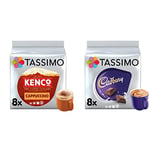 Tassimo Kenco Cappuccino Coffee Pods (Pack of 5, Total 80 Coffee Capsules) & Cadbury Hot Chocolate Pods (Pack of 5, Total 40 Coffee Capsules)