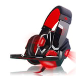 Led Gaming Headset Wired Headphones Black&red No Box-led