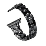 Bling Armband Kompatibel med Apple Watch 42mm 44mm 45mm Män Kvinnor Rhinestone Legering Länk Band Iwatch Serie 7/6/5/4/3/2/1/SE Metall Armband (B