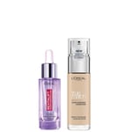 L’Oreal Paris Hyaluronic Acid Filler Serum and True Match Hyaluronic Acid Foundation Duo (Various Shades) - 1N Ivory