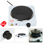  Electric Hot Plate Single Portable Kitchen Table Top Cooker Hob 1500W White New