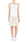 Armani Exchange Women's Sustainable, Round Neck Dress, Opt. White/Aura, 10