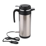 EBTOOLS Travel Kettle,12V 1200ML Stainless Steel Car Electric Kettle Camping Caravan Boiling Water Socket Tea Coffee Powered by Cigarette Lighter Charger Base Fast Boiling for Tea Coffee