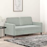 2-personers sofa 140 cm fløjl lysegrå