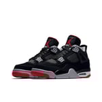 Air Jordan 4 Retro Bred för Män och Kvinnor AJ4 Sneakers 38