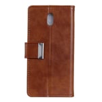 Flip Case for Nokia 3, Business Case with Card Slots, Leather Cover Wallet Case Kickstand Phone Cover Shockproof Case for Nokia 3 (Brown)