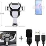 Car holder air vent mount for Oppo Reno8 Z 5G + CHARGER Smartphone