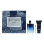 Jimmy Choo Man Blue 3 Pcs Gift Set Men Spray