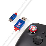 Numskull Official My Hero Academia LED USB Type-C Cable and Thumb Stick Grips - 1.5m Fast Charging Lead - Compatible with Xbox Series X|S, PlayStation 5, Nintendo Switch