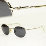 Emporio Armani 1997 Vintage Sunglasses Mens Womens Round Silver Black 059-S 707