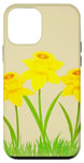 Coque pour iPhone 12 mini Jaune Jonquille Fleurs Printemps Pâques Plantes Florales Jardin