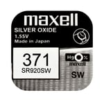 1 x Genuine Maxell 371 SR920SW SR69 AG6 Silver Oxide Watch Battery Use By 2028