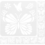 12 st ritmallar för ritning DIY handbok ritmallar ihålig målning mall (15X15 cm, vit)