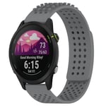 For Garmin Forerunner 255 Music 22mm Holes Breathable 3D Dots Silicone Watch Band(Grey)