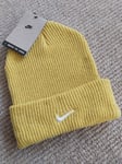 Genuine NIKE Soft Knit Corn Yellow BEANIE Unisex ADULT Hat Toque *Super Comfy*