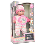 John Adams | Tiny Tears - Baby Soft with Sound - 38cm soft bodied doll with 16 interactive sounds: One of the UK's best loved doll brands! | Nurturing Dolls| Ages 10m+