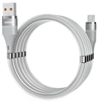 Self-organizing magnetic USB to micro USB cable 5A 1m Light grey