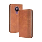 GOGME Leather Case for Nokia 3.4 Case, Retro Style PU/TPU Wallet Folio Case, Collection Premium Folio Cover with [Card Slots] and [Kickstand] for Nokia 3.4. Brown