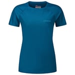 Berghaus Women's 24/7 Short Sleeve Crew Tech Baselayer T-Shirt, Blue Opal, 16