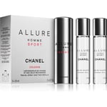 Chanel Allure Homme Sport Cologne EDC (1 x genopfyldning + 2 x genopfyldning) 2x20 ml