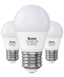 QNINE Cool White E27 Screw Bulb, 540lm, 6W (60W Equivalent), LED Golf Balls, 5000K, Non-Dimmable, 3-Pack