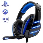 Micro Casque Gaming PS4 PC Ultra-leger Stereo Bass