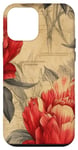 Coque pour iPhone 12 mini Fleur de pivoine vintage