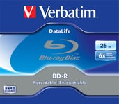 VERBATIM DataLife BD-R BD-R 25Go 1pièce(s) - disques Vierges Blu-Ray (BD-R, 120 mm, 25 Go, 6X, Coffret ÃBijoux, 1 pièce(s))