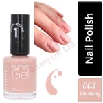 RIMMEL LONDON SUPER GEL NAIL POLISH /Varnish 12ML Mani & Pedicure #003 Oh Shelly