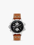 Hamilton H77616533 Men's Khaki X-Wind Day Date Chronograph Leather Strap Watch, Tan/Black