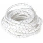 Gaine spiralée Blanc Flexible Souple Protection câble électrique Spirale Plastique tv télé Ordinateur usb Faisceau Manchon, longueur 3m