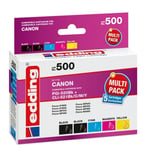 Edding 18-500 Printer Cartridge Suitable for Canon PGi-520Bk+CLi-521cmyk Cyan, M