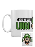 Super Mario Tasse En Boîte Here We Go Luigi Blanc