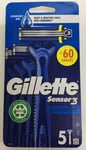#ULTIMATE Gillette Sensor 3 Comfort Comfortgel 5 Razors Free Postage