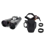 Celestron 71017 SkyMaster 25x100mm Porro Prism Binoculars with Multi-Coated Lens & 81055 NexYZ 3-Axis Universal Smartphone Adapter, Patented Design - Works with Telescopes, Spotting Scopes