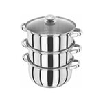 Judge Large Tiered Steamer 18cm Stainless Steel with Glass Lid 10 Year Guarantee