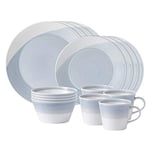 Royal Doulton 1815 1815TW25068 Pc Dinnerware Set, Blue, Porcelain, 16-Piece