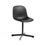 HAY Neu 10 Upholstery kontorsstol Läder sense black-snurrstativ i soft black
