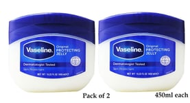 2 x Vaseline Original Skin Protecting Jelly l 450ml, Petroleum Jelly (Pack of 2)