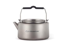 Lifeventure Superlight 1 Litre Titanium Kettle with Folding Handles, Easy Pour Spout & Ventilated Lid