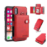 Apple SHOUHUSHEN iPhone Xs Max leather coated case - Red Röd