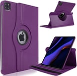 Rotate Case for Apple iPad Pro 11 (2021), Air 4 (2020) & Pro 11 2018/2020 Leather Smart Cover (Purple)