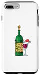 Coque pour iPhone 7 Plus/8 Plus Bouteille de vin pour Noël Verres à vin guirlande lumineuse